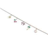 Tropical Silver Charm Bracelet - Zumorrud
